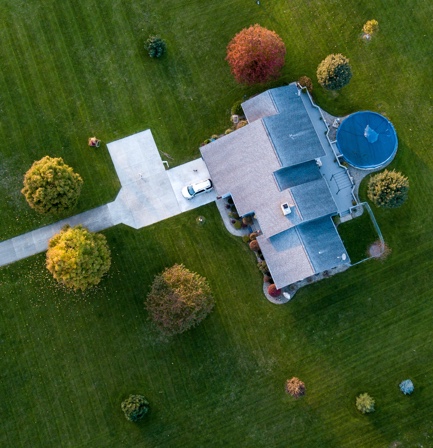 House and Lawn from Above